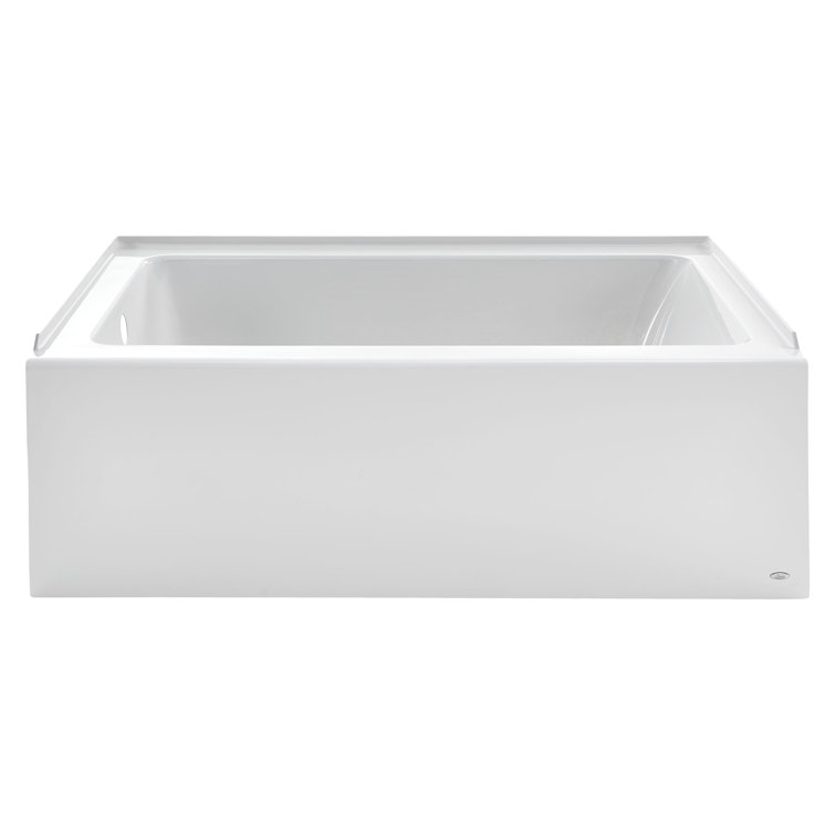 Studio 60" White Acrylic Alcove Soaking Bathtub
