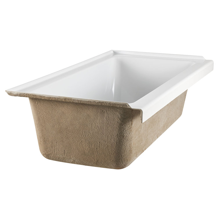 Studio 60" x 30" White Acrylic Alcove Soaking Bathtub