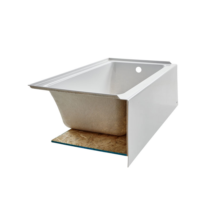 Studio 60" x 30" White Acrylic Alcove Soaking Bathtub