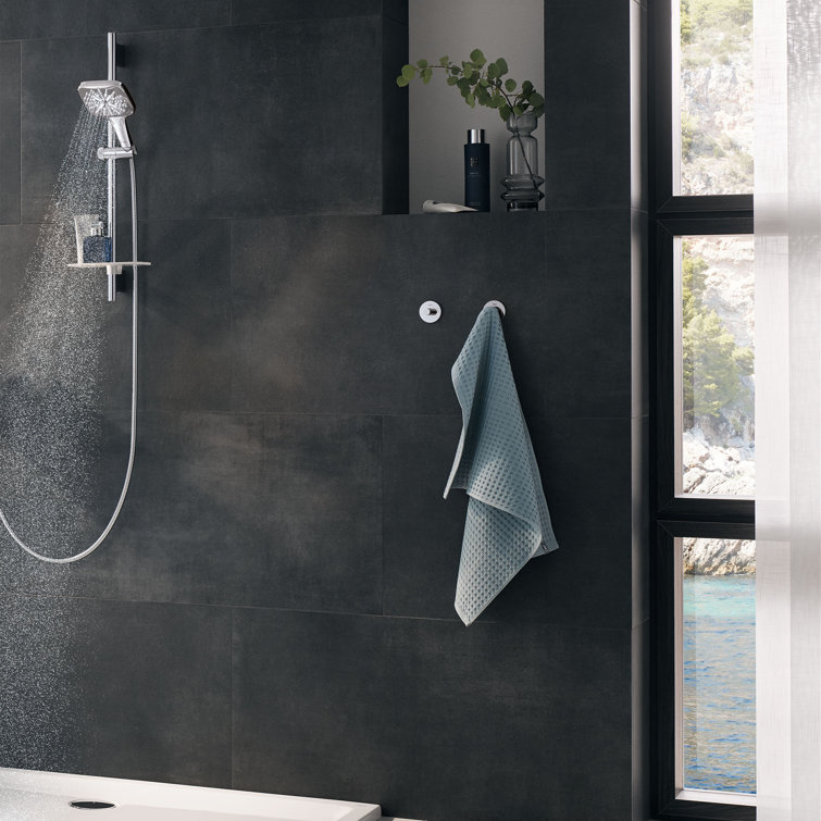 Chrome 24-Inch Slide Bar with Adjustable Handheld Shower Holder