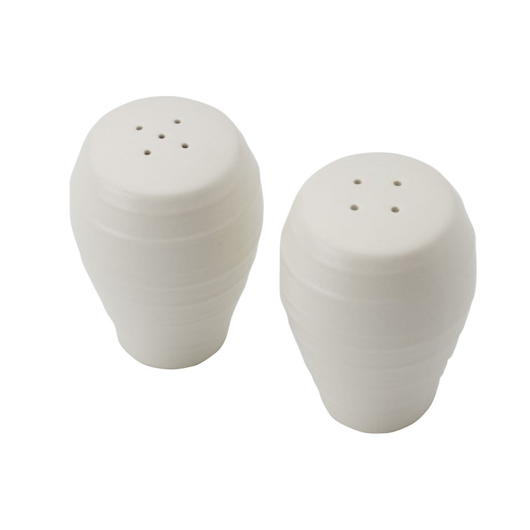 Swirl White Stoneware Salt and Pepper Shaker Set