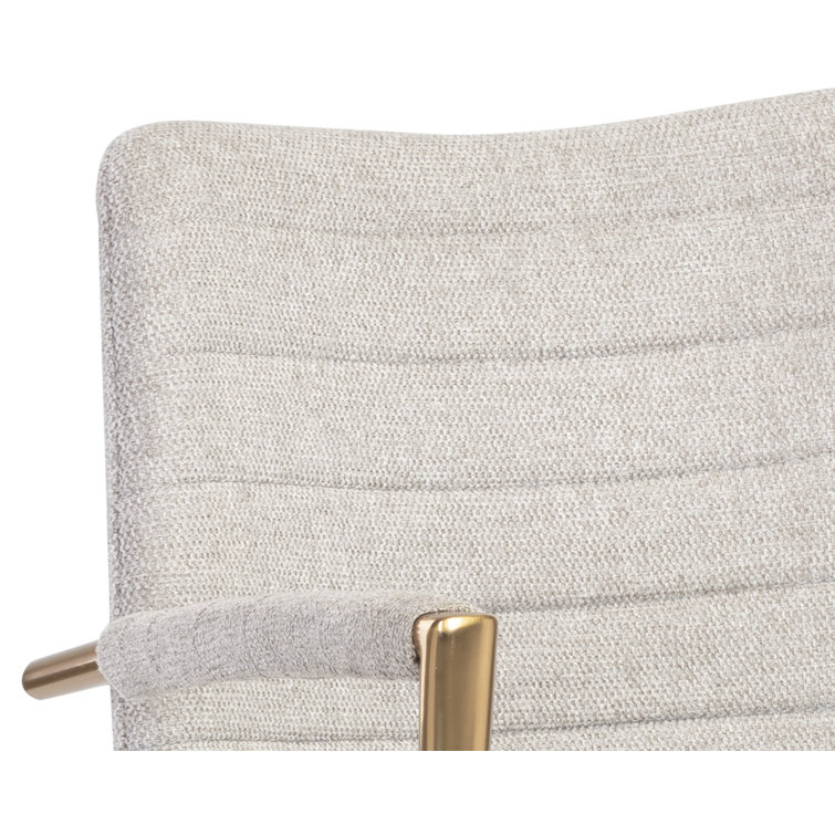 Belfast Heather Grey Swivel Dining Armchair with Gold Stainless Steel Legs