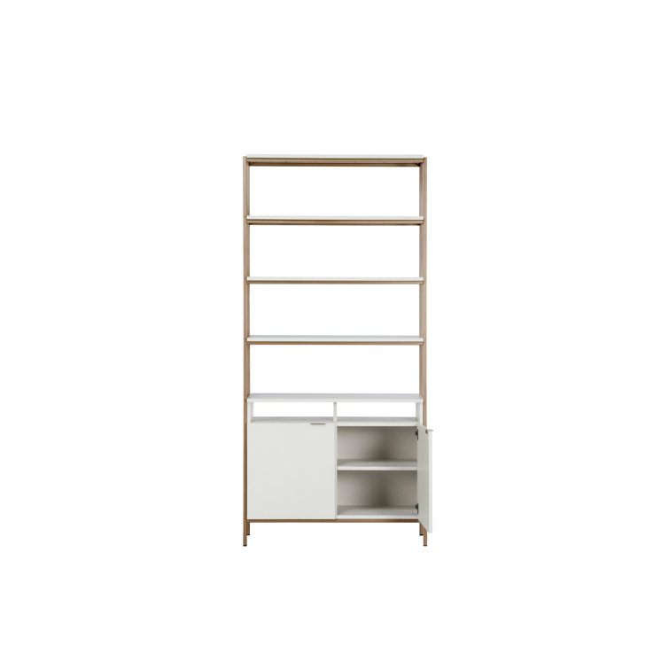 Champagne Gold and Cream Large Transitional Bookcase