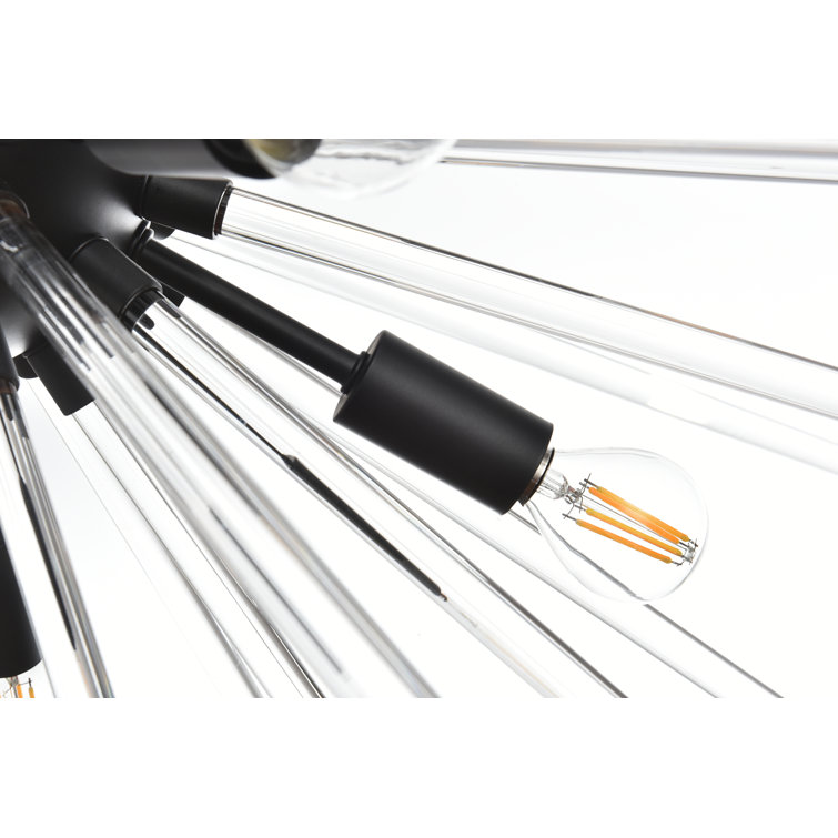 Sienna 42-Inch Black Crystal Rod Pendant Light