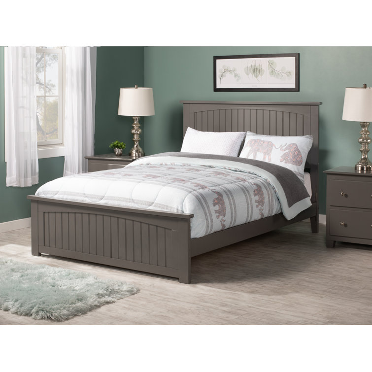 Nantucket Gray Full Wood Platform Bed with Headboard