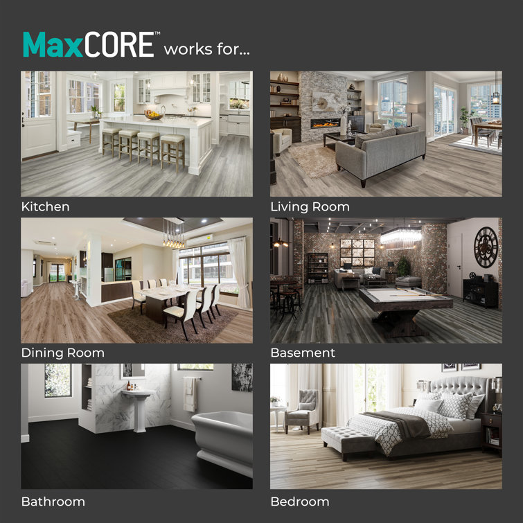 MaxCore Ultra 48" Dark Gray Click Lock Luxury Vinyl Plank Flooring