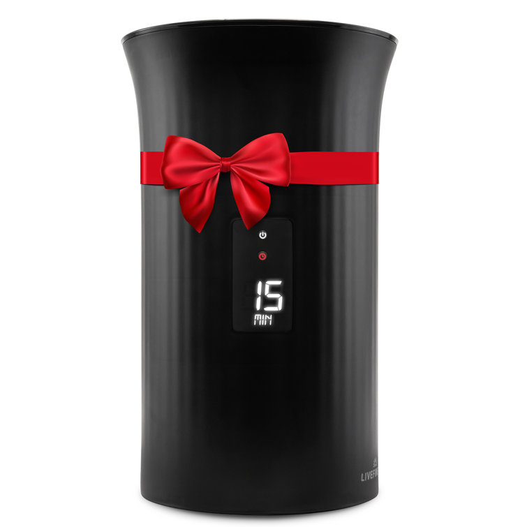 Black LED Display Bucket Style Towel Warmer with Adjustable Timer