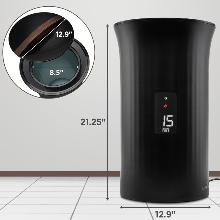 Black LED Display Bucket Style Towel Warmer with Adjustable Timer