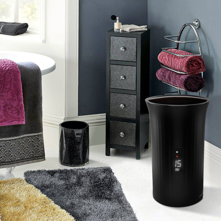Black LED Display Bucket Style Towel Warmer with Adjustable Timer