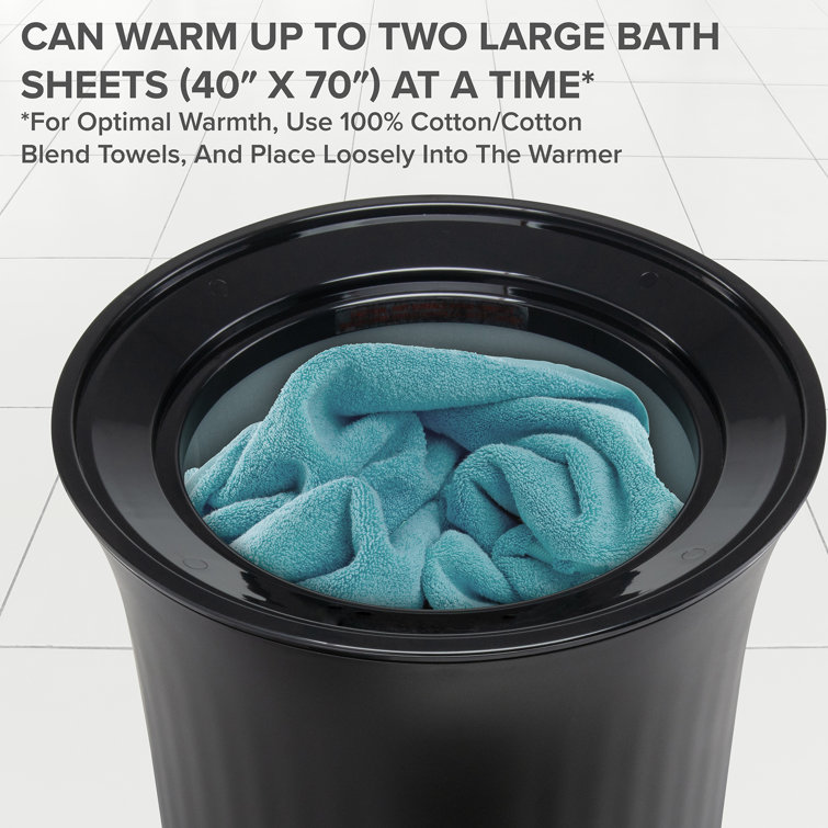 Black LED Display Bucket Style Towel Warmer with Adjustable Timer
