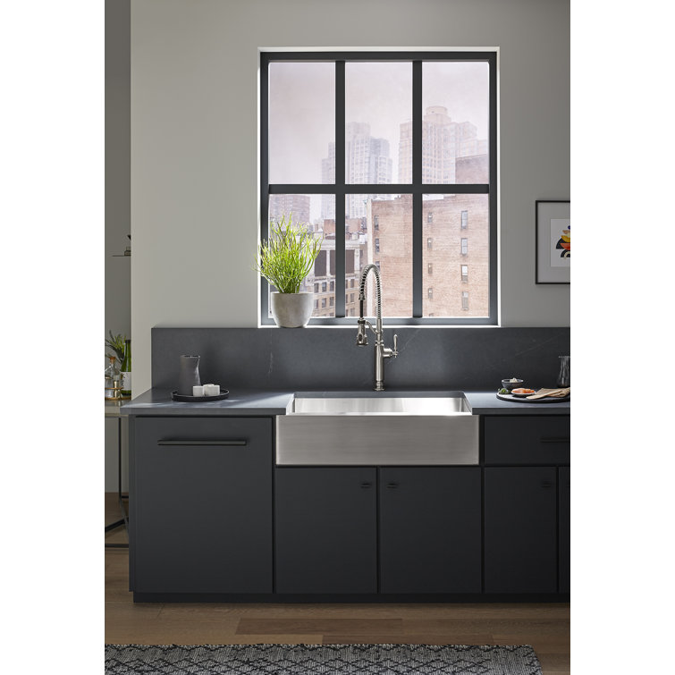 Vibrant Stainless Steel Semi-Professional Kitchen Faucet with Pull-Down Spray
