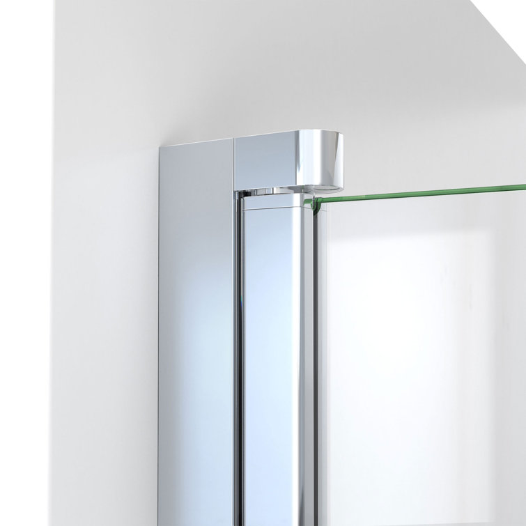 Aqua-Q Frameless Chrome 72" Shower Door with Towel Bar