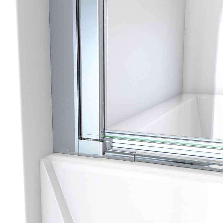 Aqua-Q Frameless Chrome 72" Shower Door with Towel Bar