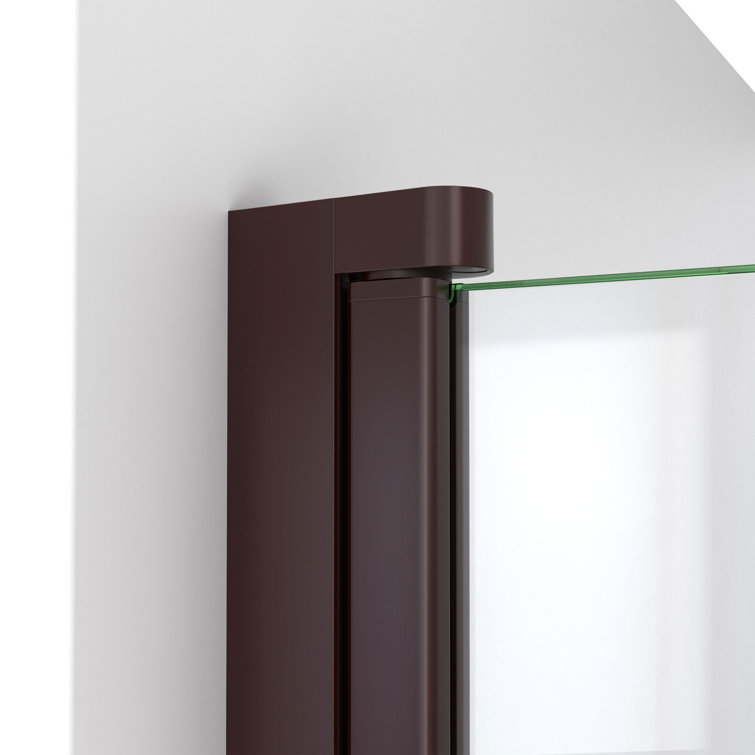 Aqua-Q 58" Frameless Glass Tub Door in Oil Rubbed Bronze