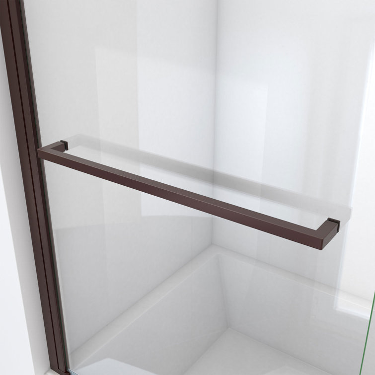 Aqua-Q 58" Frameless Glass Tub Door in Oil Rubbed Bronze