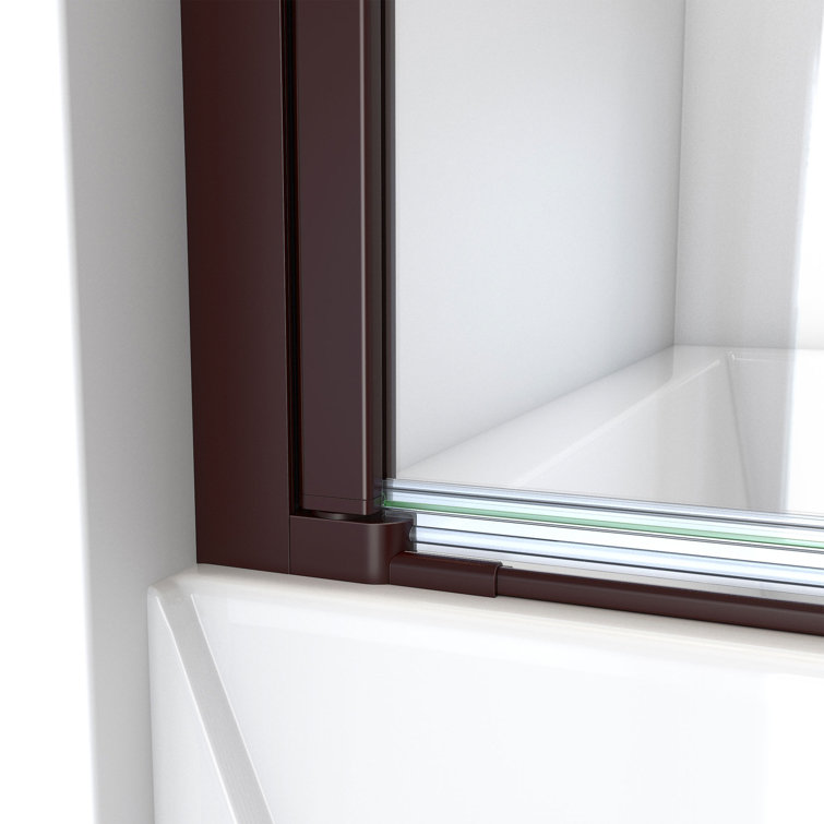 Aqua-Q 58" Frameless Glass Tub Door in Oil Rubbed Bronze