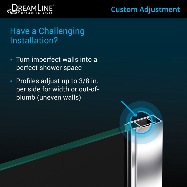 Neo-Angle Frameless Matte Black Glass Shower Enclosure Kit