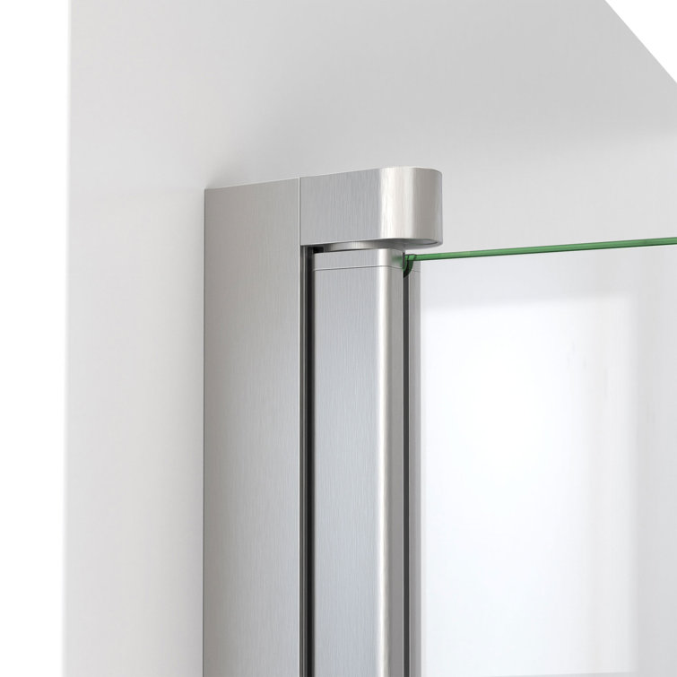 Aqua-Q 58" Frameless Swing Tub Door in Brushed Nickel