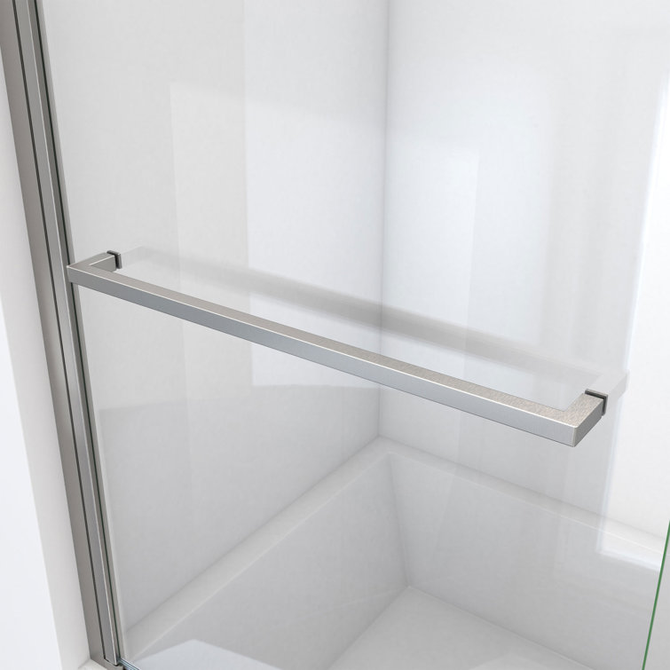 Aqua-Q 58" Frameless Swing Tub Door in Brushed Nickel