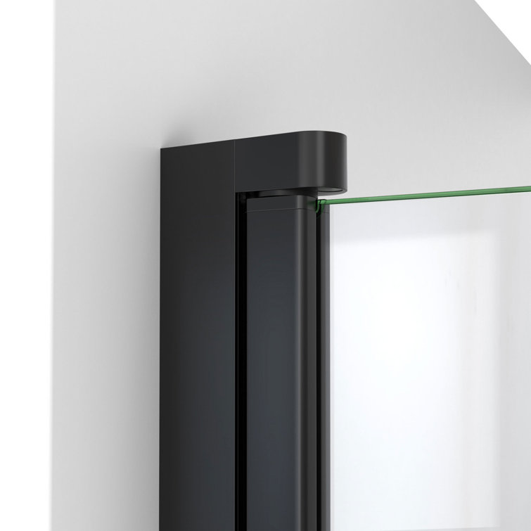 Aqua-Q 58" Frameless Tub Door with Black Finish