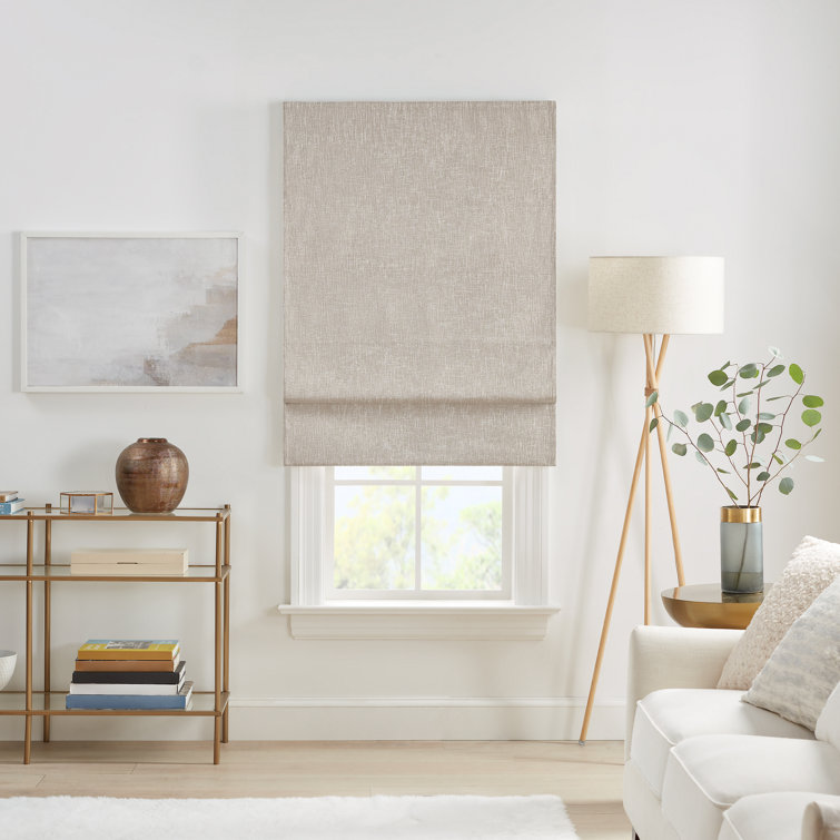 Linen Cordless Blackout Roman Shade for Interior Windows