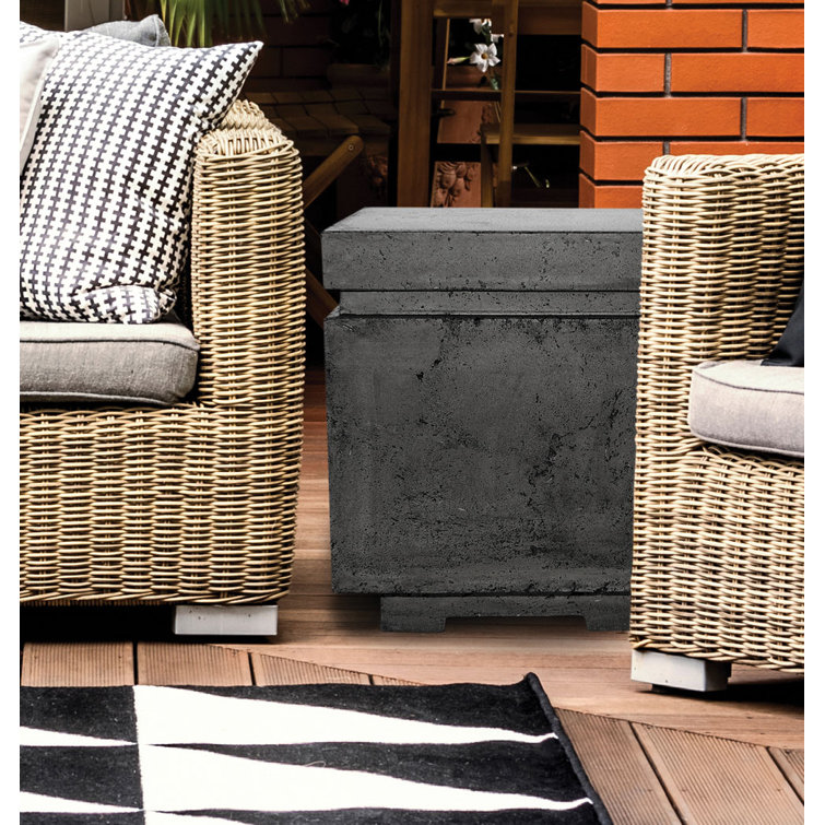 Gray Concrete Square Propane Tank Cover