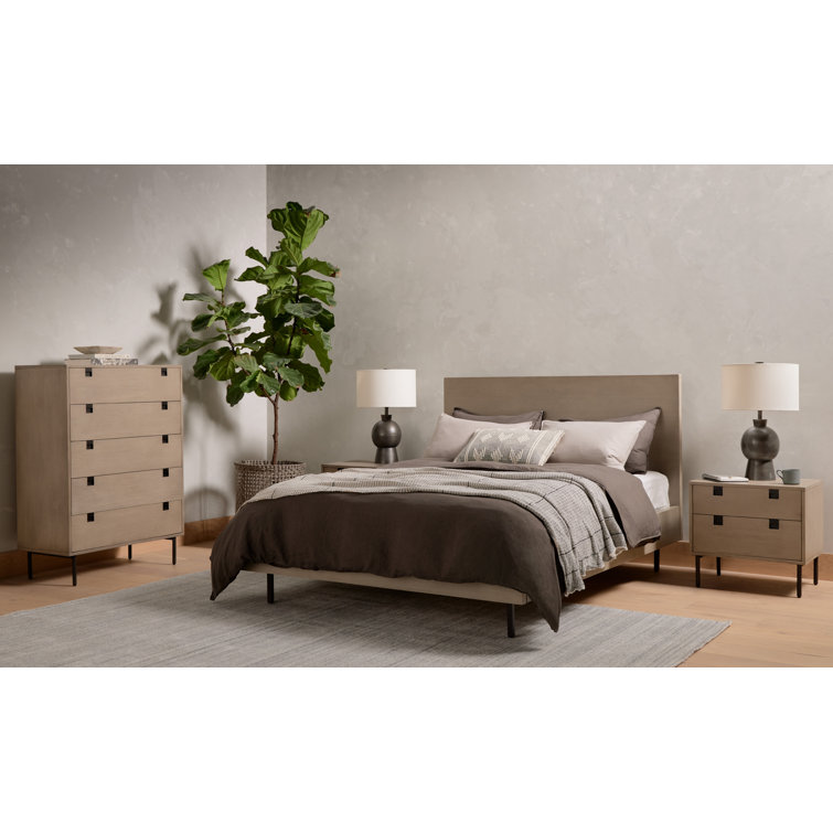 Carly Contemporary 24" Black and Gray 2-Drawer Nightstand