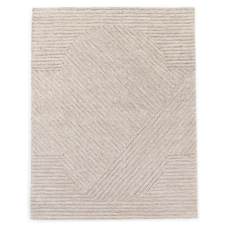 Heathered Beige 9' x 12' Handmade Wool Area Rug