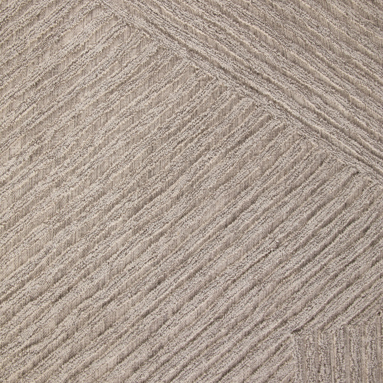 Heathered Beige 9' x 12' Handmade Wool Area Rug