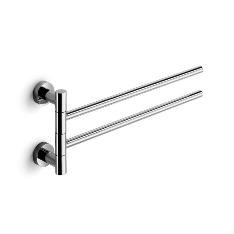 14'' Chrome Double Swivel Wall Mounted Towel Bar