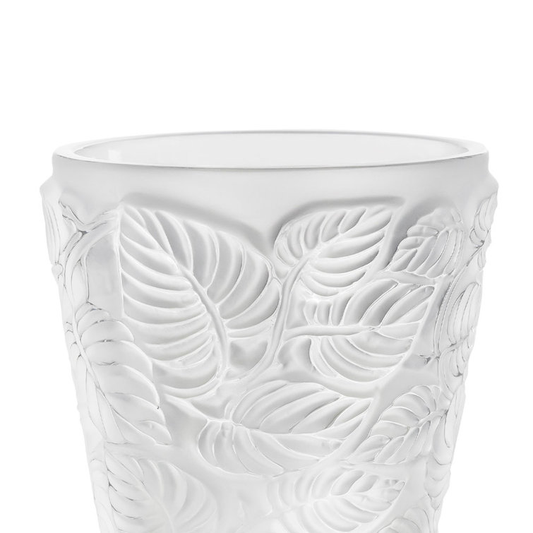 Clear Embossed Crystal Floral Oval Candle Holder