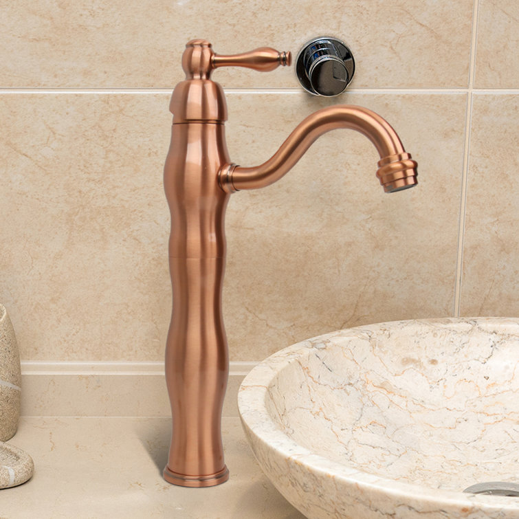 Copper Bronze Single-Handle Bathroom Vessel Faucet