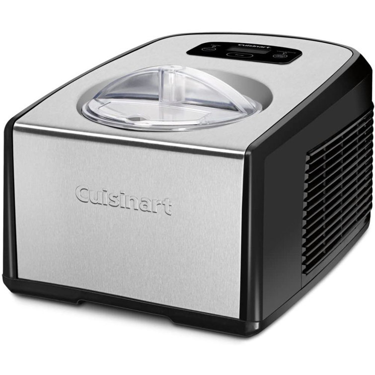 1.5 Quart Black and Stainless Steel Automatic Ice Cream Maker