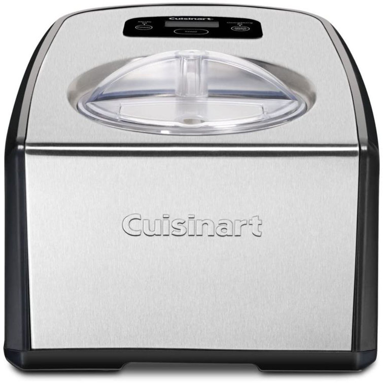 1.5 Quart Black and Stainless Steel Automatic Ice Cream Maker