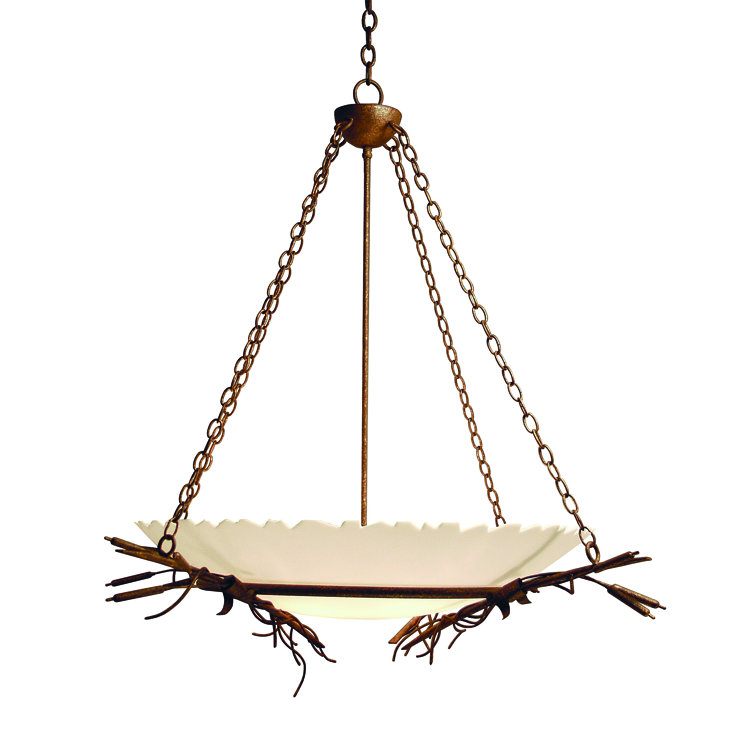 Cattail Serenity 6-Light Antique Rust and Gold LED Pendant