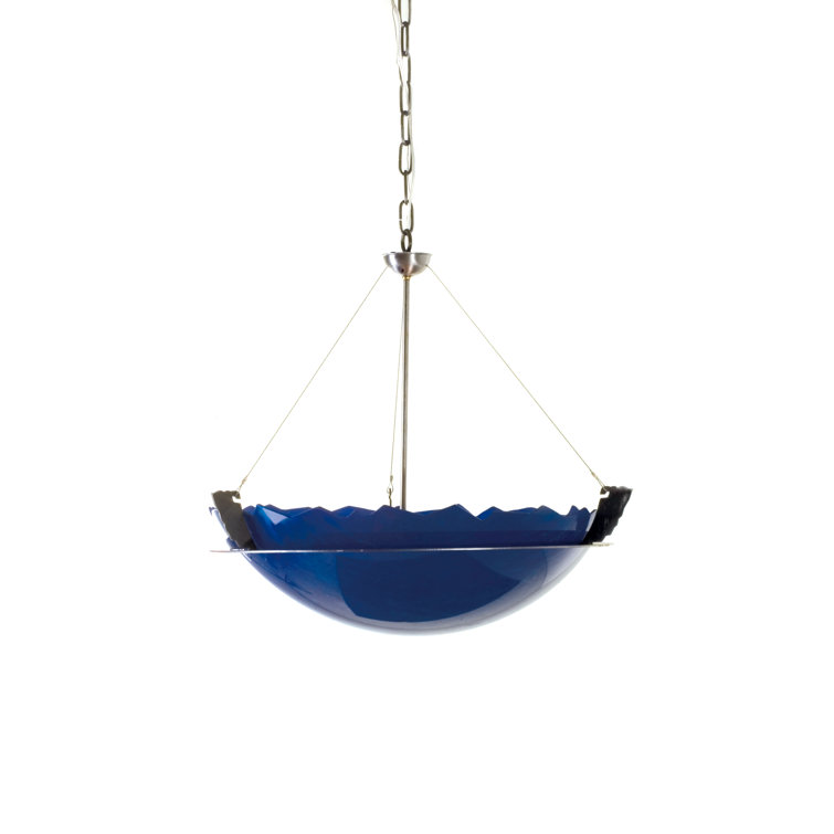 Colline 3-Light Blue Glass and Pewter Pendant