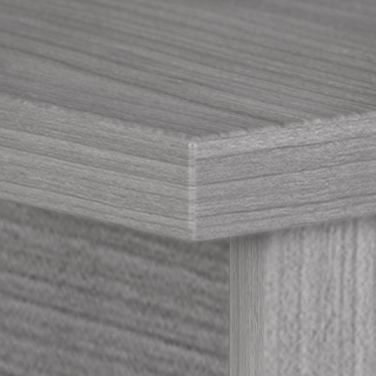 Platinum Gray Contemporary U-Shaped Credenza Desk with Drawer