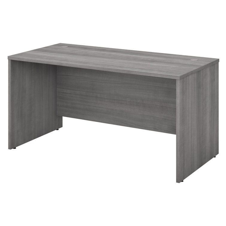 Platinum Gray Contemporary U-Shaped Credenza Desk with Drawer
