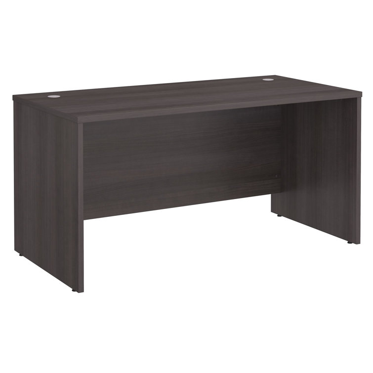Studio C Transitional Storm Gray Home Office Desk with Filing Cabinet