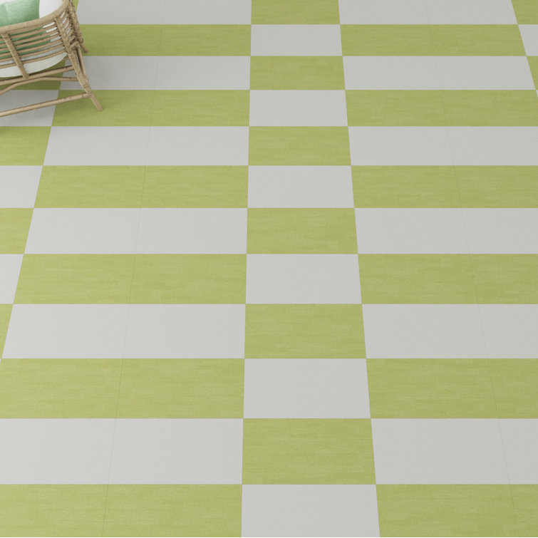 Lilypad Light Green 12" x 24" Adhesive Vinyl Tile Flooring