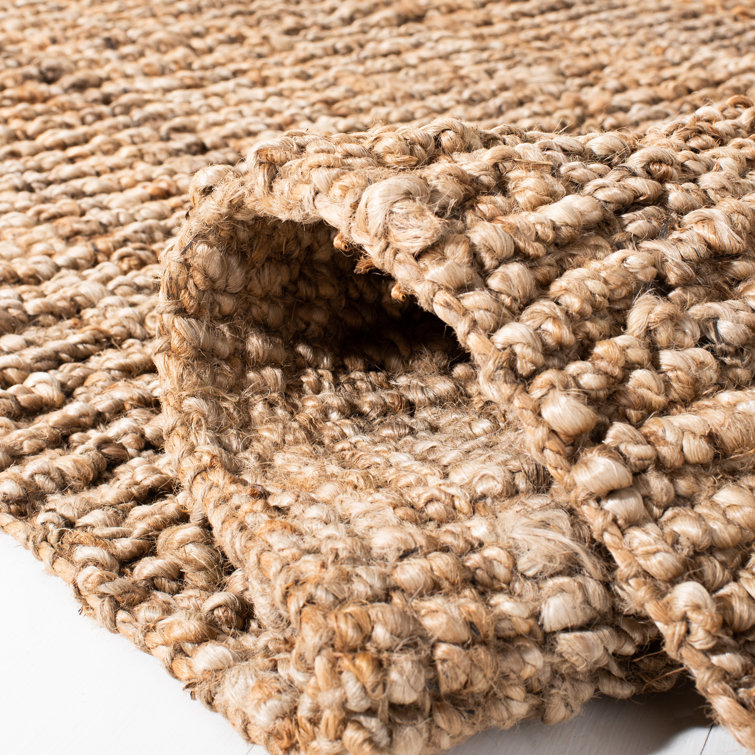 Natural Handwoven Wool and Jute Rectangular Rug, 5' x 8'