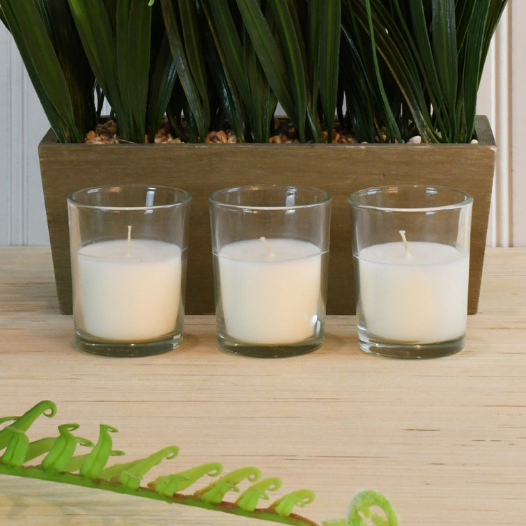 Elegant 10'' White Scented Votive Candles in Clear Glass Set of 12