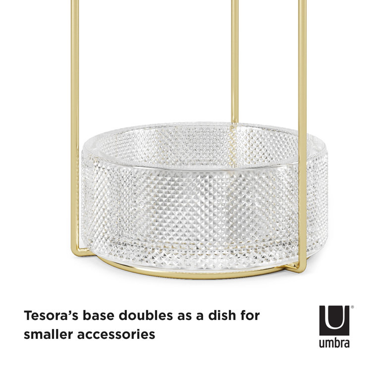 Tesora Gold and Glass Polished Jewelry Stand
