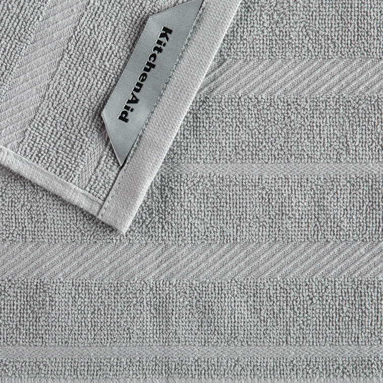 Albany 12"x12" Matte Grey and White Cotton Dishcloth Set