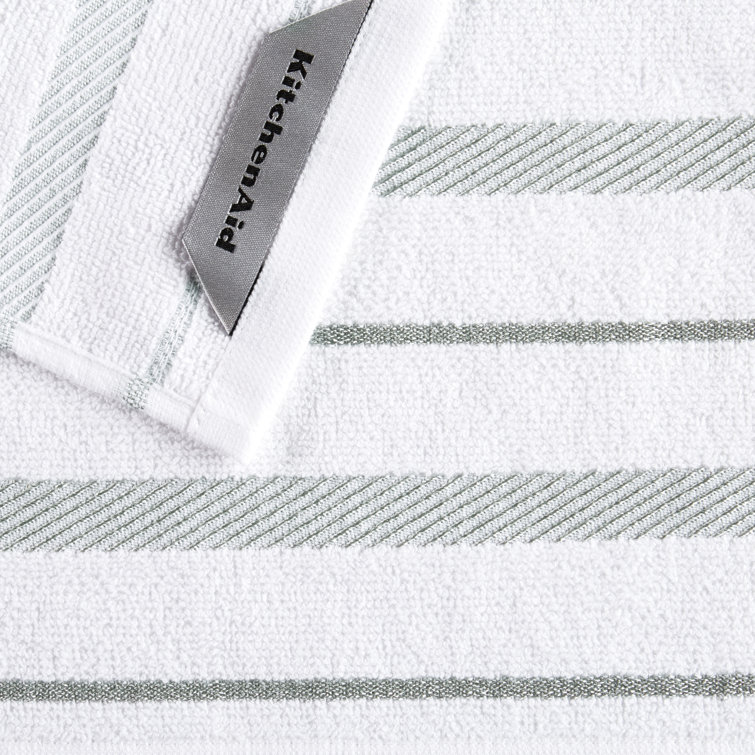 Albany 12"x12" Matte Grey and White Cotton Dishcloth Set