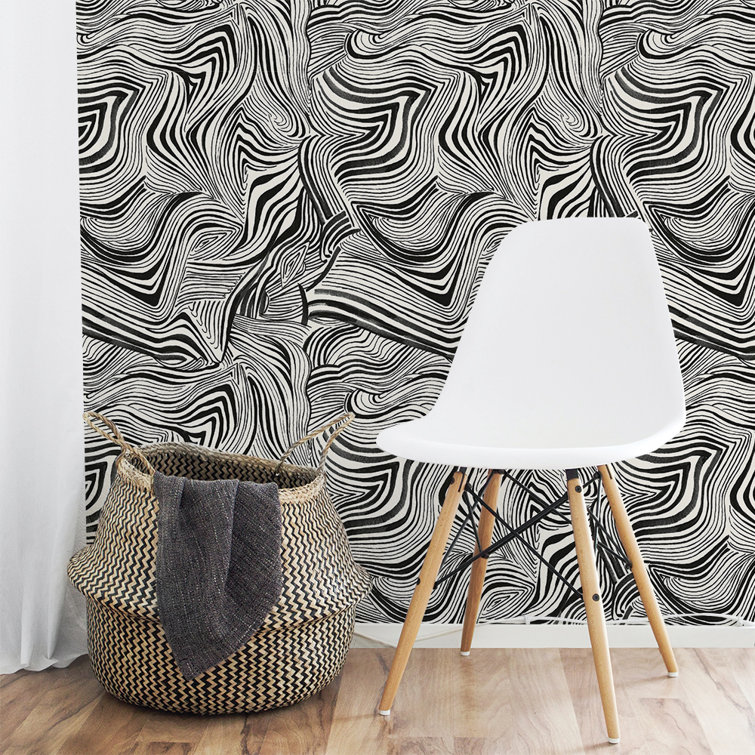 Noir Zebra Print Self-Adhesive Removable Wallpaper