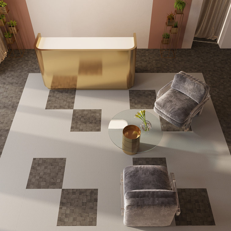 Faded Block 12" x 24" Adhesive Vinyl Tile Flooring