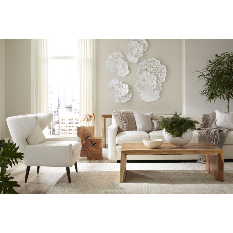 White Metal Contemporary Flower Wall Sculpture