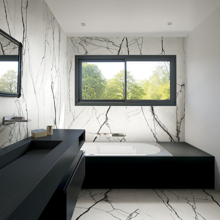 Magnus Breach 11.81 x 23.62 Polished Porcelain Marble-Look Tile