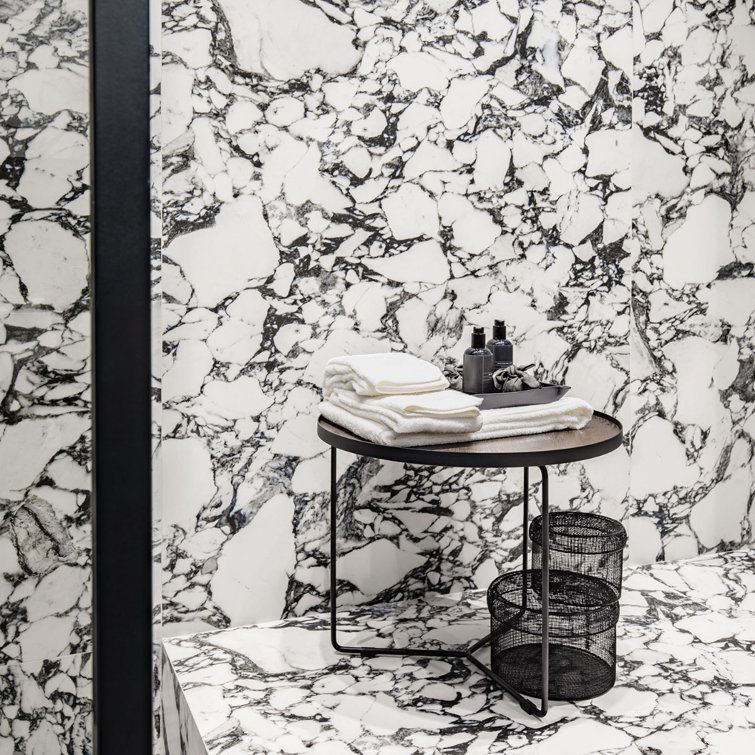 Magnus 24x48 Polished Black and White Porcelain Tile